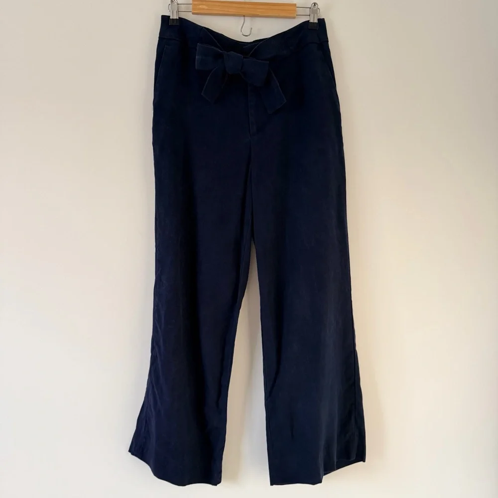 Banana Republic Navy Blue Tie Waist Trousers